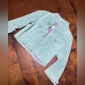 Blue Wilson Leather crop jacket